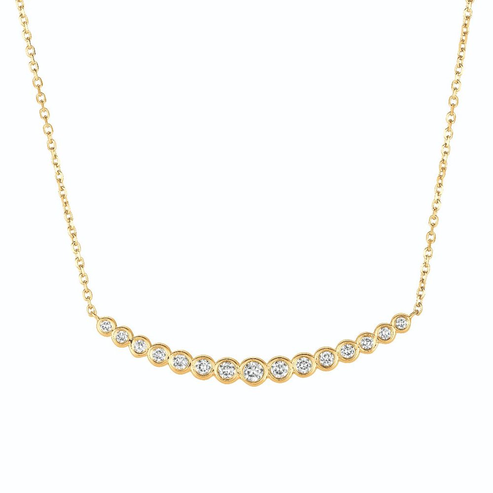 0.65 Carat Natural Diamond Bezel Necklace 14K